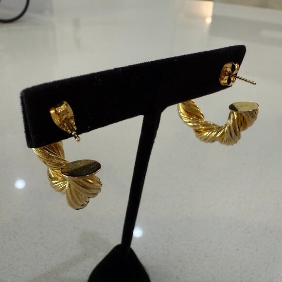 Chunky Gold Tone Earrings - Picture 5 of 6